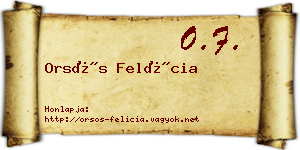 Orsós Felícia névjegykártya