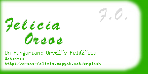 felicia orsos business card